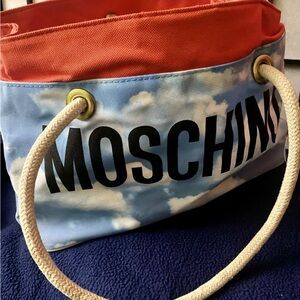 Vintage Cloud Print Moschino Canvas Bag